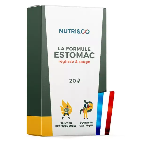 Nutri&Co La Formule Estomac Anti Reflux et Brûlures d’Estomac Vegan 20 gélules