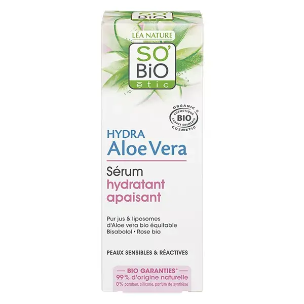So'Bio Étic Hydra Aloe Vera Sérum Hydratant Apaisant Bio 30ml