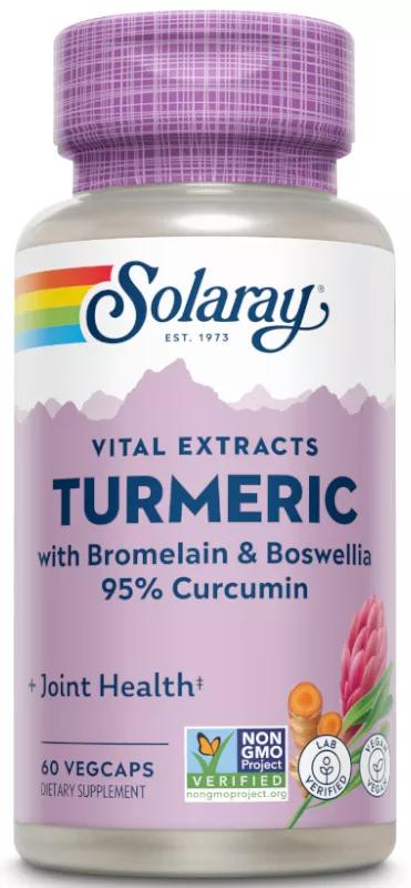 Solaray Curcuma Bromélaïne et Boswelia 60 Vegcaps