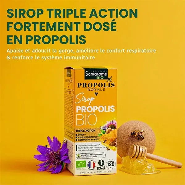 Santarome Bio Sirop Propolis Bio Triple action 125 ml