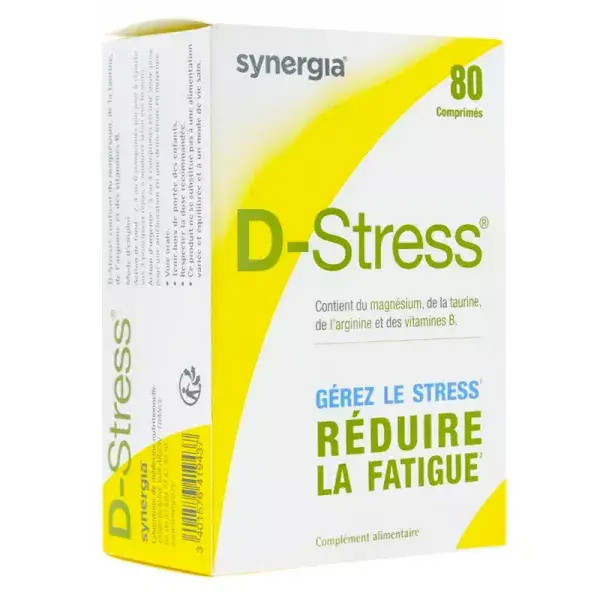 Synergia D-Stress, Gérez le stress, Réduire la fatigue 80 comprimés
