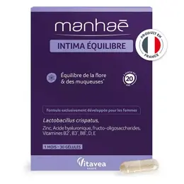 Manhaé Intima Equilibre - Probiotiques Equilibre Flore Intime - 30 Gélules