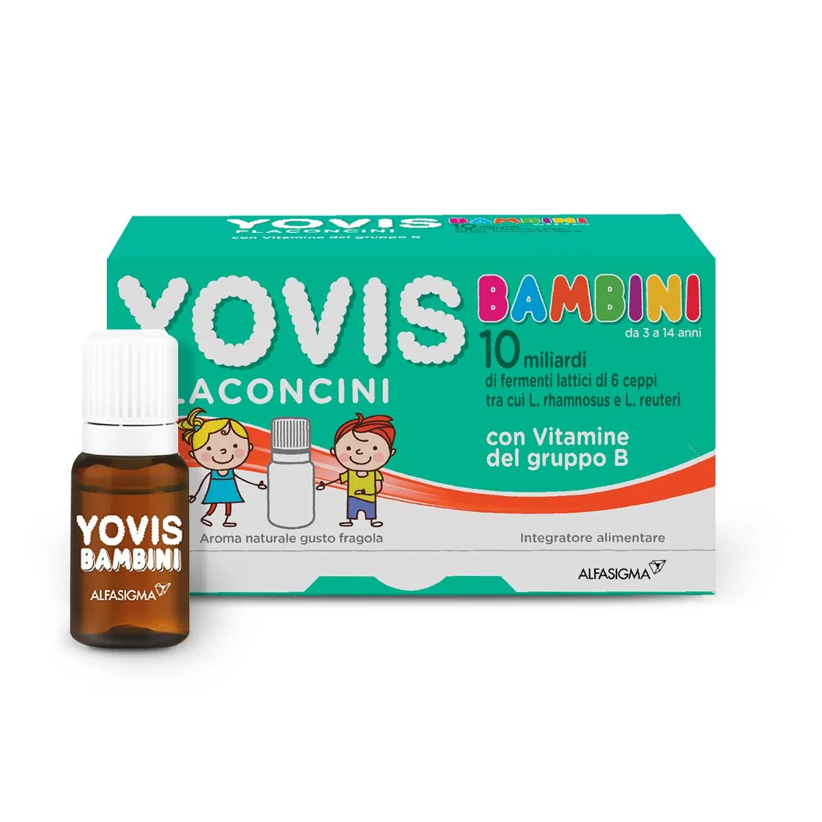 Yovis Bambini Integratore Fermenti lattici Gusto Fragola 10 Flaconcini da 10 ml