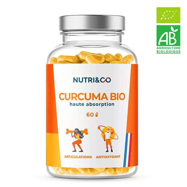 Nutri&Co Cúrcuma Orgánica Alta Absorción para Articulaciones 60 Cápsulas Veganas