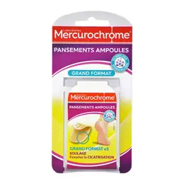 Mercurochrome Pansements Ampoules Grand Format 5 pansements