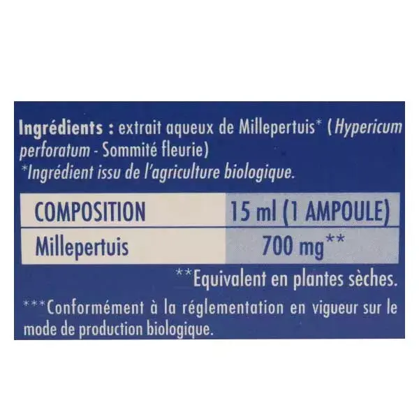 Superdiet Millepertuis Bio 20 ampoules de 15ml Pas cher