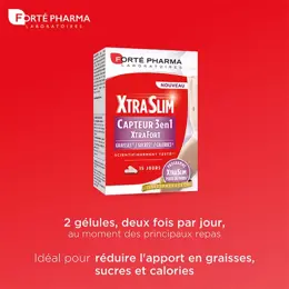 Forté Pharma Xtraslim Capteur 3en1 Capteur de Graisse et de Sucre 60 gélules