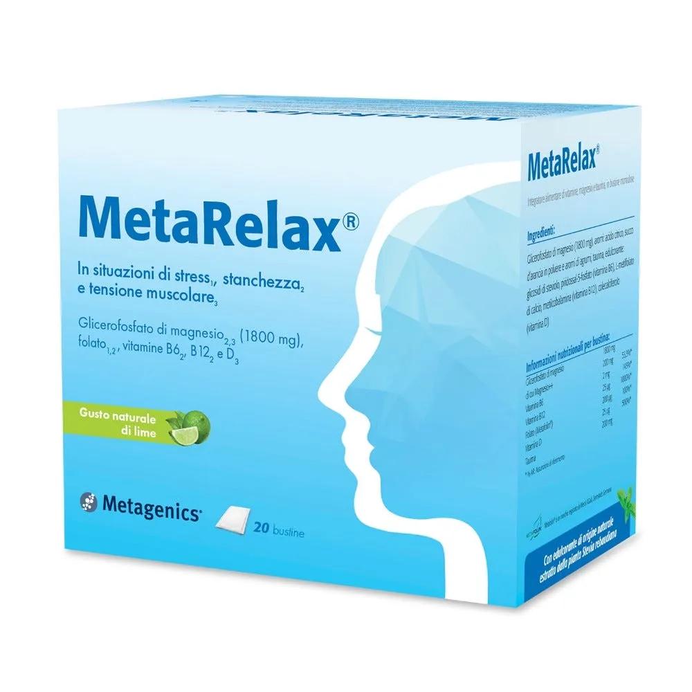 Metagenics Metarelax New Integratore contro Stanchezza, Stress e Tensione muscolare 20 bustine