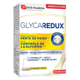 Forté Pharma Glycaredux Glycémie Vinaigre de Cidre Chrome Guarana 90 gélules