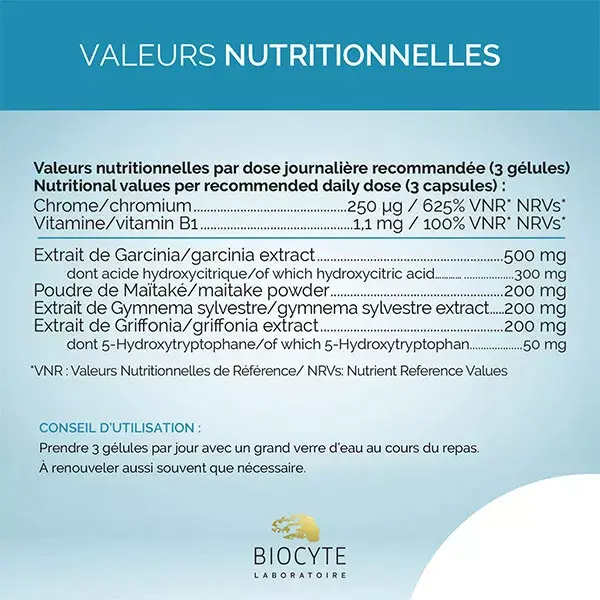 Biocyte Le Capteur Minceur Réducteur d'appétit 45 gélules