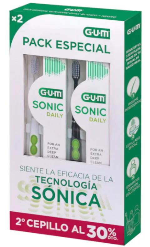 Tandenborstel voor tandvlees Sonic Daily White + Sonic Daily Black Speciaalpakket