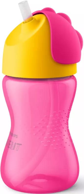 Philips Avent Canudo de vidro  +12m 300 ml Rosa