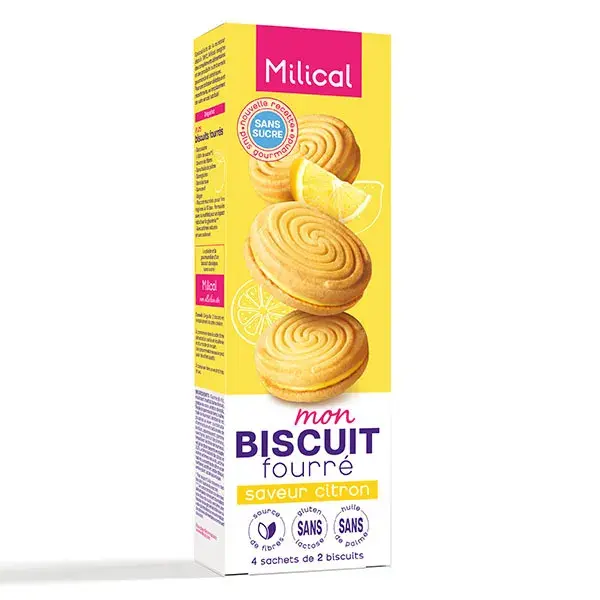 Milical Biscuits Fourrés au Citron 12 unités