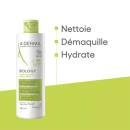 A-Derma Biology Lait Démaquillant Dermatologique Hydra-Nettoyant Bio 400ml