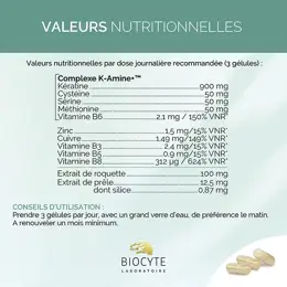 Biocyte Kératine Forte 900mg Boost Croissance Résistance du Cheveu 120 gélules