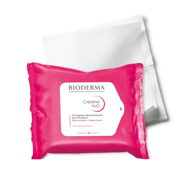 Bioderma Créaline H2O Démaquillant Visage Peaux Sensibles 25 lingettes