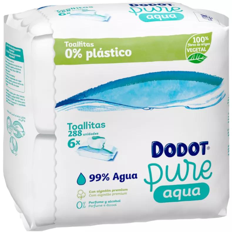 Dodot Toalhetes Pure Aqua 0% Plástico 6x48 unidades