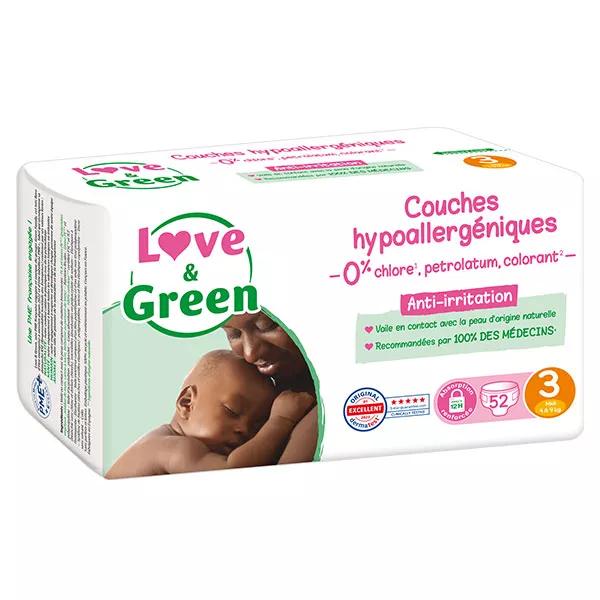 Love & Green Pañales Hipoalergénicos T3 4-9kg 52 pañales