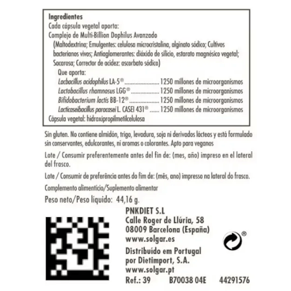 Solgar Multi-Billion Dophilus Advanced 60 plantaardige capsules