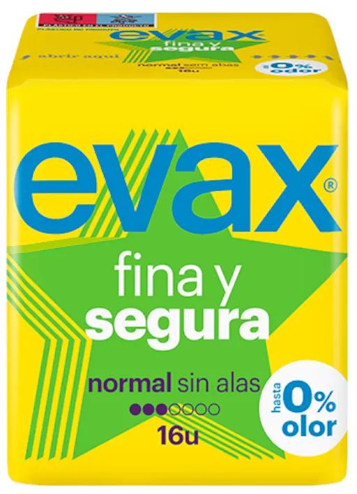 Evax Fine and Safe Normal Pads sans ailes 16 unités