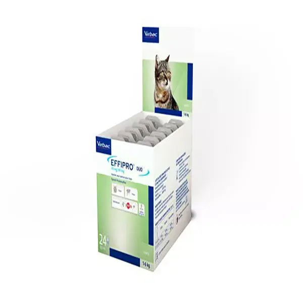 Virbac Effipro Duo Insecticide Chat spot on pipette boite de 24