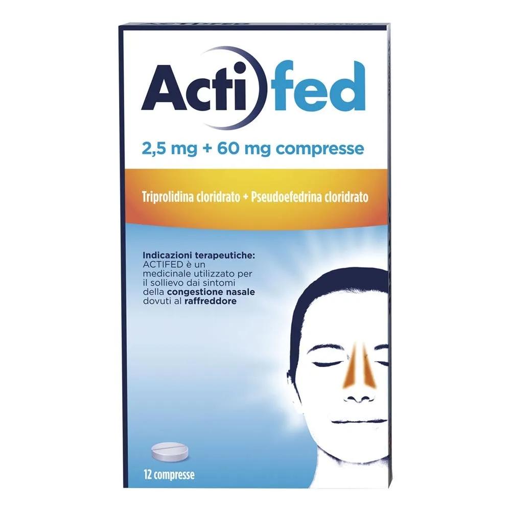 Actifed 2,5 mg Congestione Nasale e Raffreddore 12 Compresse