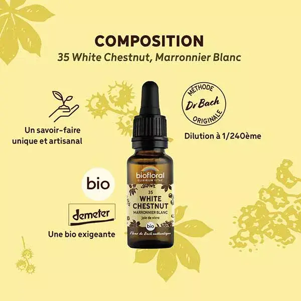 Biofloral Fleur De Bach 35 White Chestnut Marronier  Bio 20 ml