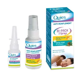 Quies Anti-Ronflement Spray Buccal 70ml + Spray Nasal 15ml