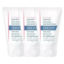 Ducray Ictyane Crème Mains Lot de 3 x 50ml