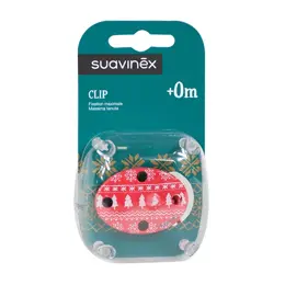 Suavinex Attache Sucette Hiver Rouge et Blanc