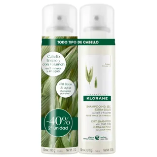Klorane Champú Seco Extrasuave Leche Avena 2x150 ml