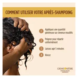 Creme of Nature, CNI, Après-shampoing lait de coco, démêlant 354ml