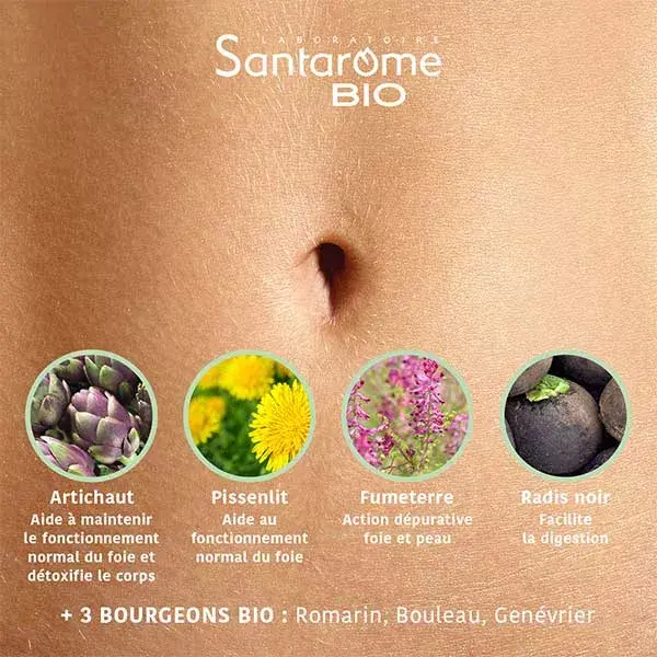 Santarome Bio - Bien-Etre du Foie - Aide à la digestion - 30 ampoules