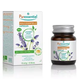 Puressentiel Capsules Huiles Essentielles Capsules de Lavande Vraie Bio 60 capsules