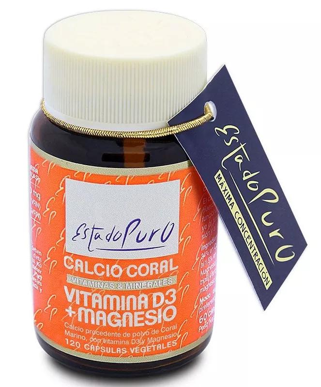 Estado Puro Calcio Coralino + Vitamina D3 + Magnesio 120 Cápsulas