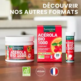 Santarome Bio - Acérola Bio 1000 - Vitamine C naturelle - 20 comprimés à croquer