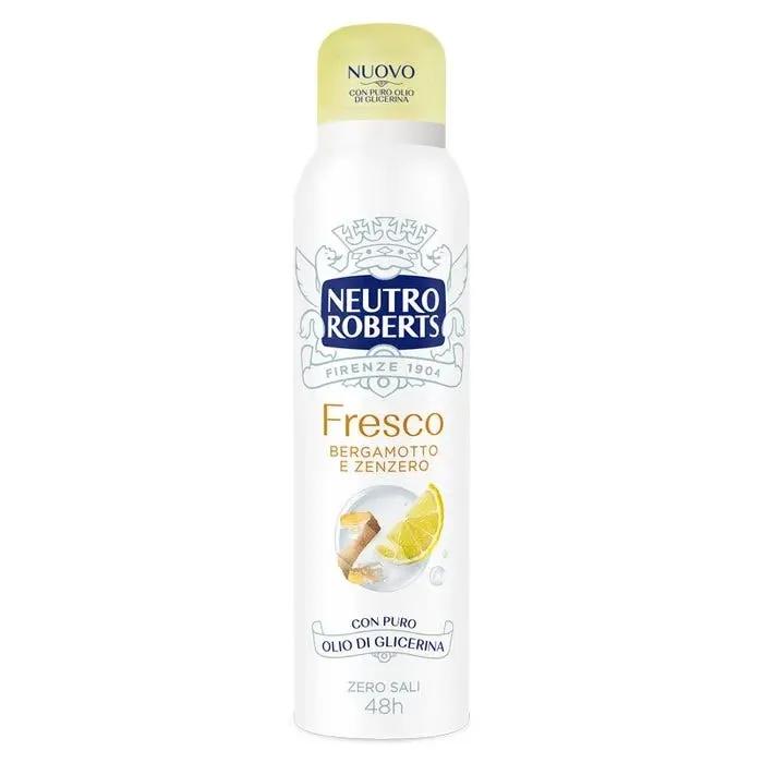 Neutro Roberts Deodorante Spray Fresco Zero Sali Bergamotto e Zenzero 150 ml