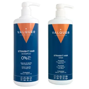 Valquer Pack Cabellos Lisos Champú 1L + Mascarilla 1L