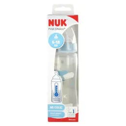 Nuk Biberon First Choice+ Température Control +6m Bleu 360ml