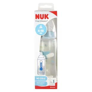 Nuk Biberon First Choice+ Température Control +6m Blu 360ml