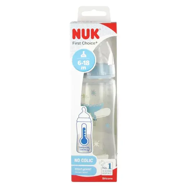 Nuk Baby Bottle First Choice+ Temperature Control +6m Blue 360ml