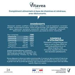 Vitavea Magnésium Vitamines B1,B2,B6 Détente 24 comprimés effervescents