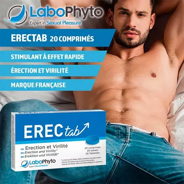 Labophyto ERECTAB - stimulant sexuel rapide - 20 comprimés