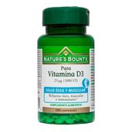 Nature's Bounty Vitamina D3 25mcg 1000 Ui 100 Comprimidos