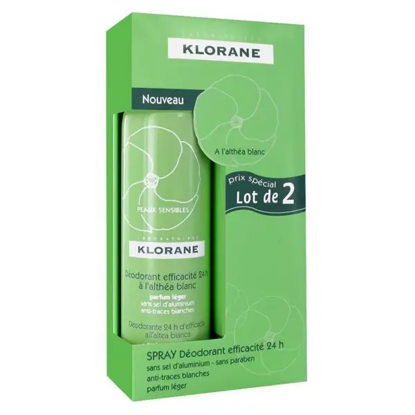 KLORANE Deodorante Spray confezione bianco 2x125ml Althea