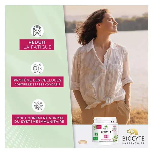 Biocyte Acérola 1100mg Bio Immunité & Energie 20 comprimés à croquer