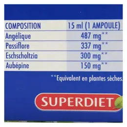 Superdiet Quatuor Passiflore Sommeil Paisible Bio 20 ampoules