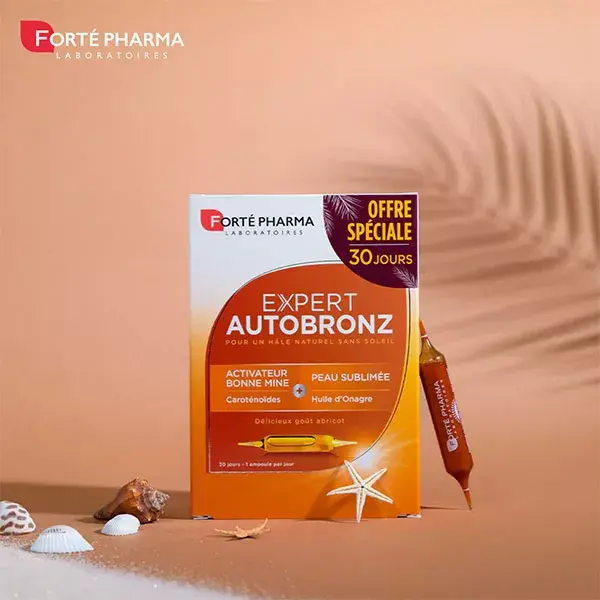 Forté Pharma Expert Autobronz 20 ampoules + 10 Offertes Offre 30 jours Bronzage