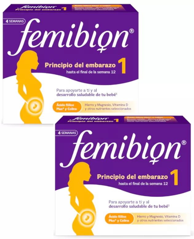 Femibion 1 Pronatal Mujer Multivitaminas con Ácido Fólico Plus Embarazo 2x28 Comprimidos