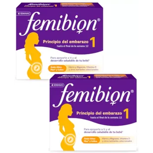 Femibion ​​​​1 Erstes Schwangerschaftstrimester, Woche 1-12, Folsäure Plus und Vitamine 2x28 Tabletten